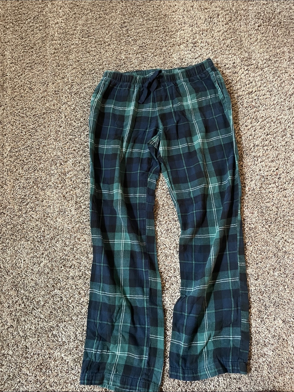 Old Navy Green and Black Plaid Flannel Pants